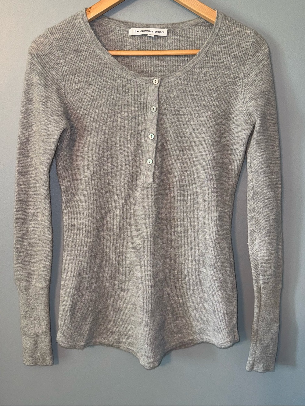 The Cashmere Project 100% Cashmere Henley style button down sweater